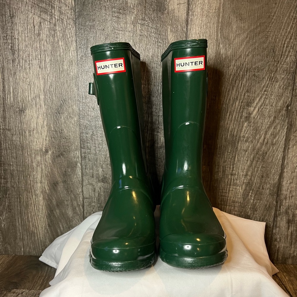 Hunter Original Short Glossy Green size 9